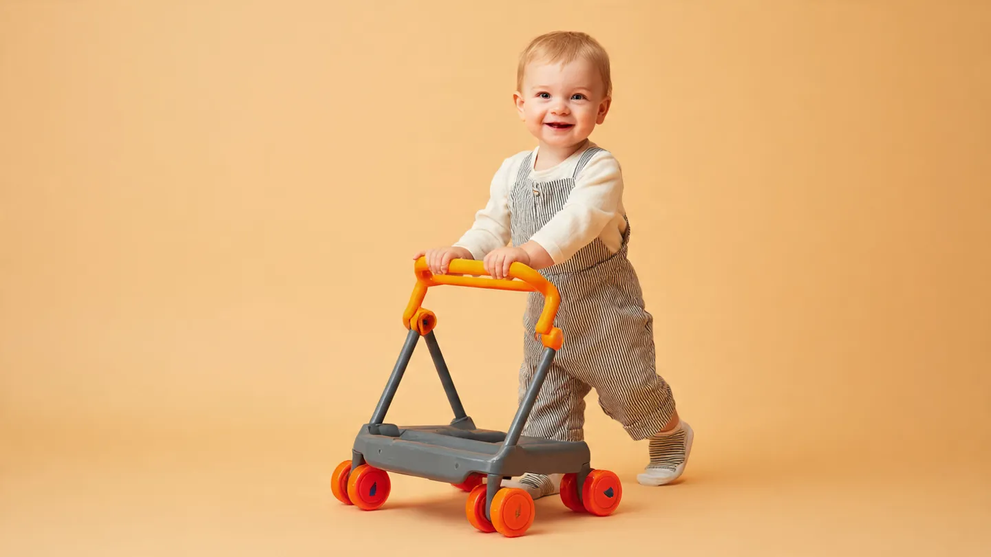 Bébé se déplaçant avec un chariot de marche