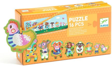 8 puzzles 2 pièces Grands et Petits Djeco