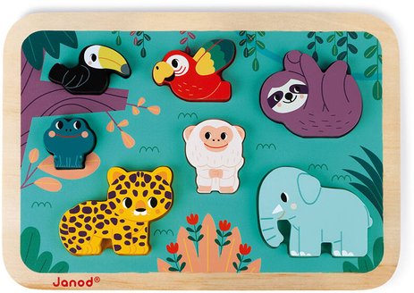 Chunky puzzle Jungle Janod, 7 pièces
