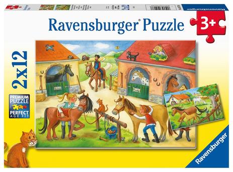 Puzzles 2 x 12 pièces Vacances au centre équestre Ravensburger
