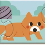 Puzzles Animaux et Empreintes Janod, 10 trios