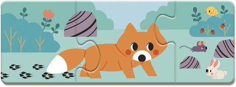Puzzles Animaux et Empreintes Janod, 10 trios