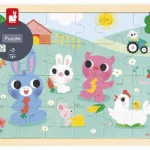 Puzzle À la ferme en bois Janod, 24 pièces