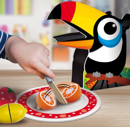 Le petit déjeuner du toucan à découper Montessori Lisciani