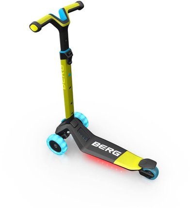 Trottinette pliable Berg Nexo roues LED et plateau lumineux (Vert citron)