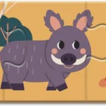 Puzzles Animaux et Empreintes Janod, 10 trios