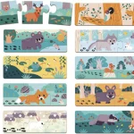 Puzzles Animaux et Empreintes Janod, 10 trios