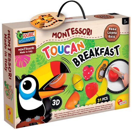 Le petit déjeuner du toucan à découper Montessori Lisciani