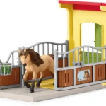 Coffret figurine poney islandais et son box Schleich
