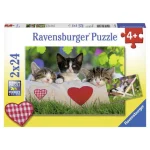 Puzzles 2 x 24 pièces Chatons au repos Ravensburger