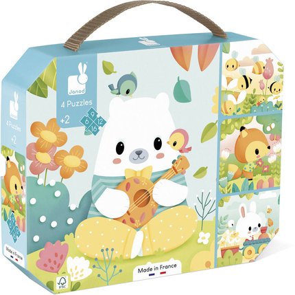4 puzzles en bois évolutifs Janod