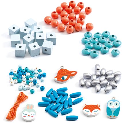 Coffret perles en bois Djeco Petits Animaux