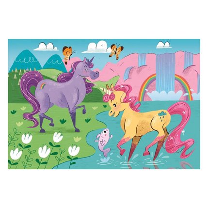Puzzle Super Color 2 x 20 pièces Licornes Clementoni