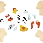 4 puzzles évolutifs Ferme en bois Janod