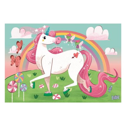 Puzzle Super Color 2 x 20 pièces Licornes Clementoni