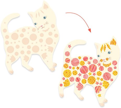 Stickers à décorer Djeco Les Jolis Chats d'Élodie