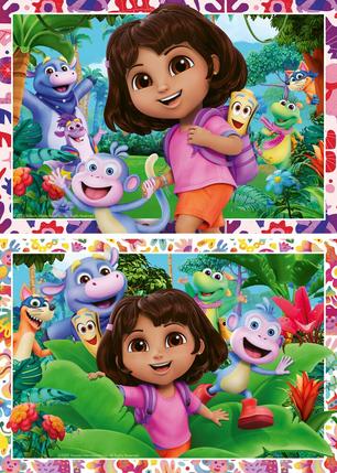 Puzzles 2 x 24 pièces Dora l&rsquo;exploratrice Ravensburger