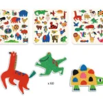 60 gommettes en feutrine Djeco Des Animaux Partout