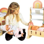 Lit de poupée en bois Cerise & Capucine à bascule