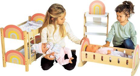 Lit de poupée en bois Cerise & Capucine à bascule